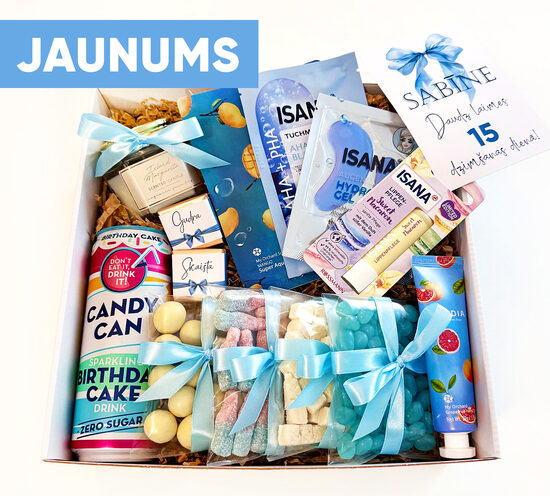 Dāvana meitenei zilos toņos