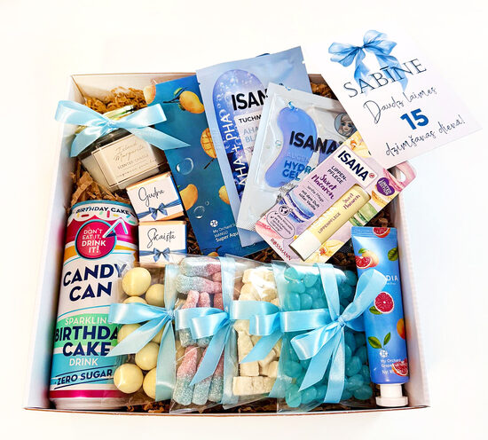 Dāvana meitenei zilos toņos