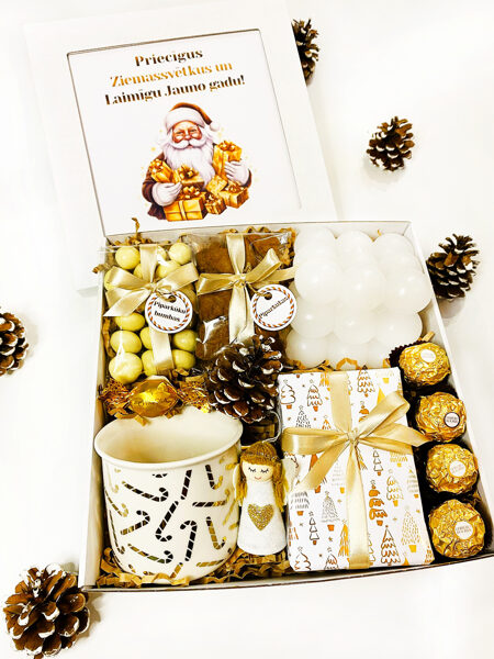 Zeltaini baltā Ziemassvētku dāvana