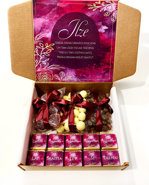 Bordo krāsas dāvana vārda dienā